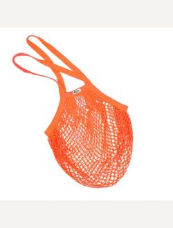 Пазарска чанта едра мрежа с дълга дръжка - мандарина